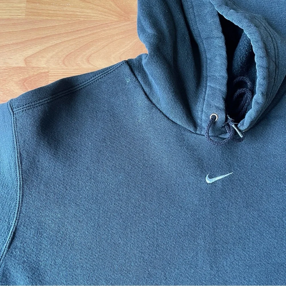 Vintage Nike Center Swoosh Black & White Sweatshirt Hoodie Size Large - Picture 5 of 11